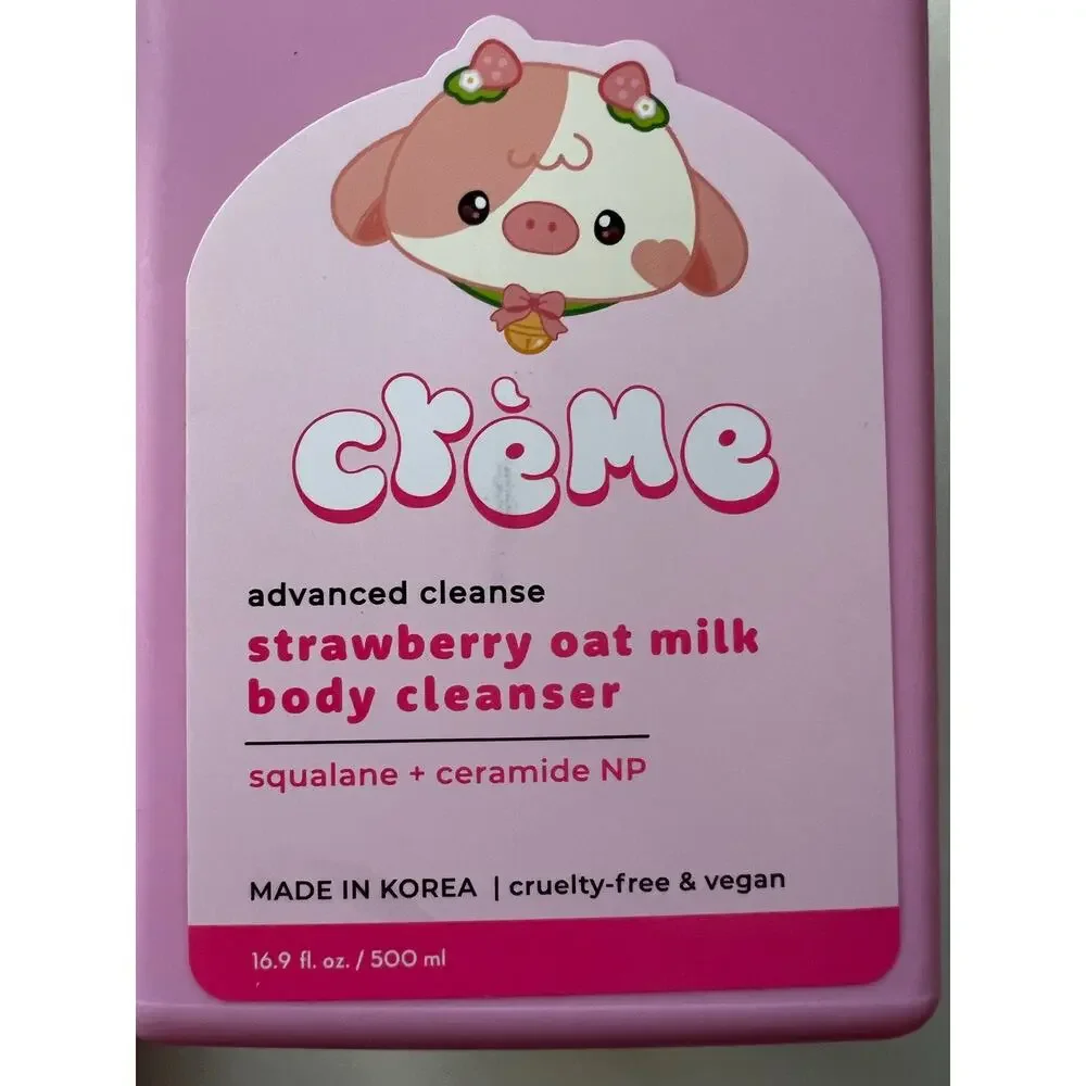 The Creme Shop Strawberry Oat Milk Body Cleanser Vegan K Beauty Korean Skincare